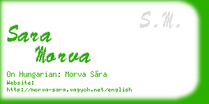 sara morva business card